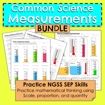 Preview of BUNDLE Common Scientific Measurements: Practice Worksheets | NGSS Skills