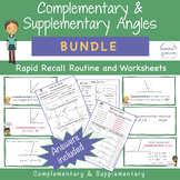 BUNDLE Complementary Supplementary Angles Math Review Warm