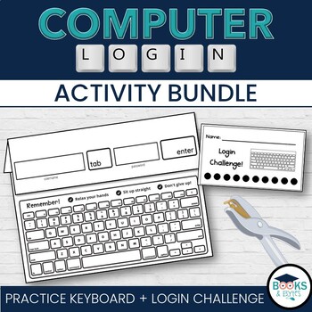 Preview of Computer Login Practice Keyboard + Login Challenge - Printable Typing Activities