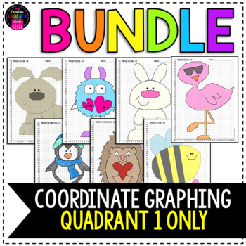 Preview of BUNDLE - Coordinate Graphing Mystery Pictures - Quadrant 1