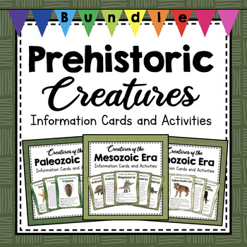 Preview of BUNDLE: Creatures of the Paleozoic, Mesozoic & Cenozoic Eras Information Cards