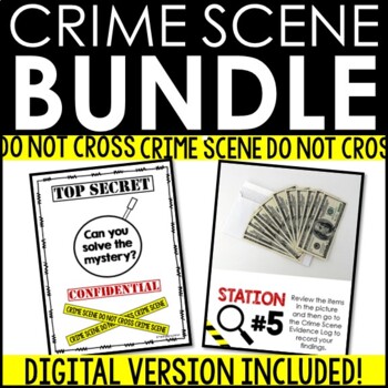 Preview of BUNDLE Crime Scene/Mystery Files Creative Writing Activities