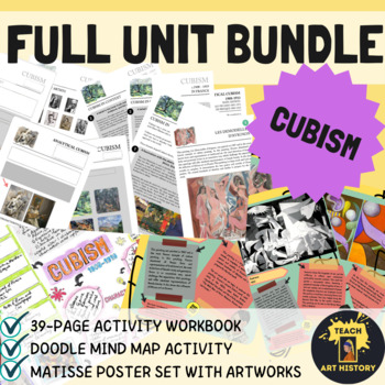 Preview of BUNDLE Cubism & Pablo Picasso Full Unit Activity, Workbook & Doodle Map