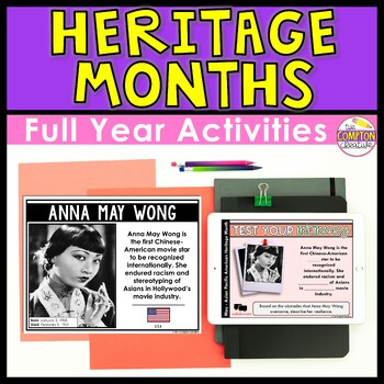 Preview of Cultural Heritage Months Diversity Bundle - Posters, Slideshows, and Activities