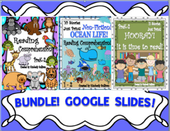 Preview of BUNDLE DISTANCE LEARNING GOOGLE SLIDES READING COMPREHENSION