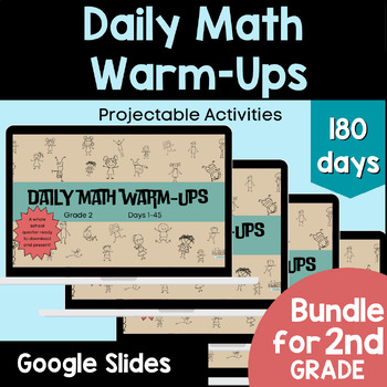 Preview of BUNDLE Daily Math Number Talks Digital Classroom Story Problems-180 Days!