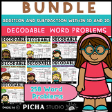 BUNDLE Decodable Words Problems Addition and Subtraction W
