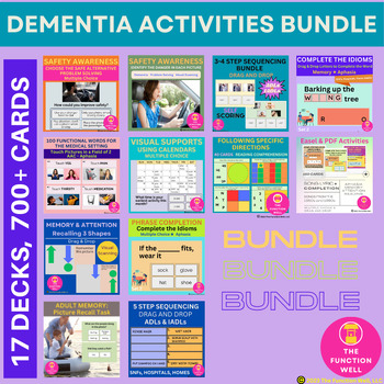 Preview of BUNDLE Dementia Tasks (Adult Cognitive Speech Therapy Activities) SNF, Hospital