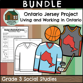 Preview of BUNDLE: Ontario Regions Jersey Project (Grade 3 Social Studies)