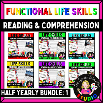 Preview of BUNDLE Differentiated reading & comprehension passages functional life skills