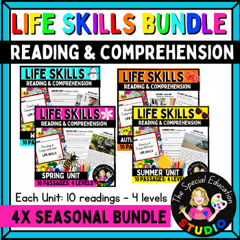 Preview of BUNDLE Differentiated reading & comprehension passages functional life skills