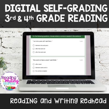 Preview of BUNDLE Digital Self Grading ELA Assessments for 3rd and 4th Grade