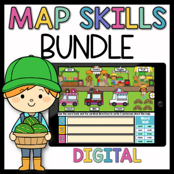 Preview of BUNDLE Digital and Printable Map Skills