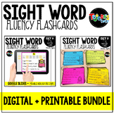 BUNDLE: Digital and Printable Sight Word Fluency Cards | D