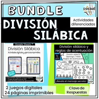 Preview of BUNDLE División Silábica con Actividades Diferenciadas Digital e Imprimible