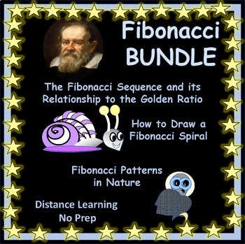 Preview of BUNDLE: Draw the Fibonacci Spiral, Fibonacci  in Nature, Golden Ratio