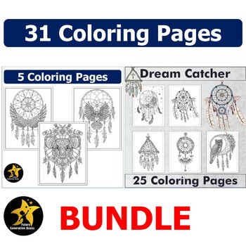 Preview of BUNDLE DreamCatchers Coloring sheets, Indigenous People's Day Coloring Pages
