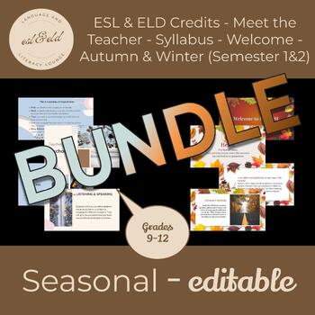 Preview of BUNDLE: ESL & ELD CREDITS Welcome Package Autumn Winter semester 1 and 2