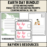 BUNDLE Earth Day Letter Writing, Creative Writing, Count w