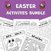BUNDLE: Easter Games | Word Search | Color by Number | Rol