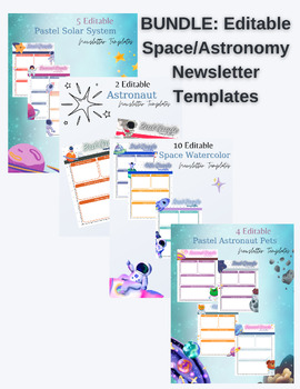 Preview of BUNDLE: Editable Space/Astronomy Newsletter Templates