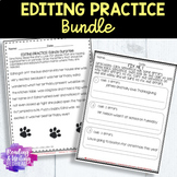 BUNDLE: Editing and Proofreading Sentences Practice Worksheets