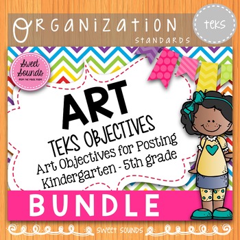 Preview of Art Standards TEKS: Kindergarten - 5th Bundle