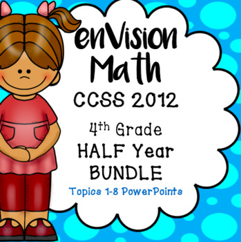 Preview of BUNDLE EnVision Math CCSS 2012 Grade 4 Topics 1-8 Daily PowerPoint 1,091 slides!