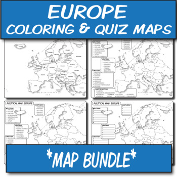 Preview of MAP BUNDLE *Europe* Labeled, Unlabeled Word Bank, Quiz, Coloring (4)