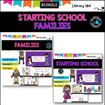 Preview of BUNDLE-FAMILIES AND STARTING SCHOOL  unit 1 ES1 NSW DET Syllabus, Book study