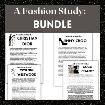 Preview of FASHION DESIGN STUDY BUNDLE - Chanel, dior, adult education higher education