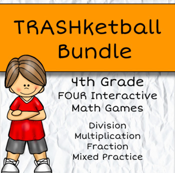 Preview of 4 Math Games - Bundle of Kinesthetic Math Review Games  - Google Slide Game