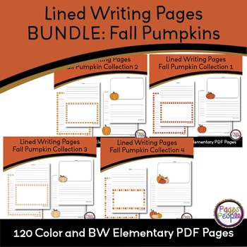 Preview of BUNDLE: Fall Pumpkin Lined Writing Pages- Elementary