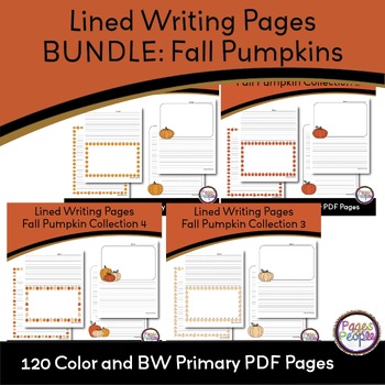 Preview of BUNDLE: Fall Pumpkin Lined Writing Pages- Primary