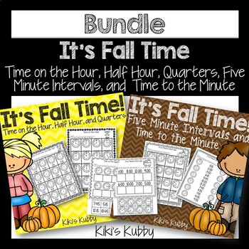 Preview of It's Fall Time BUNDLE: Hour, Half Hour, Quarters, 5 Minute, to the Minute