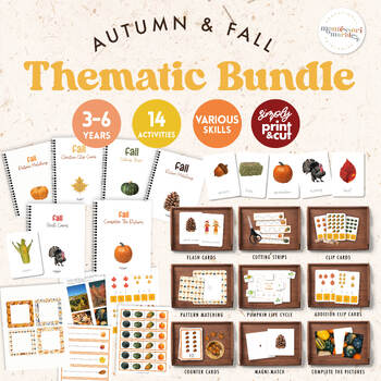 Preview of Fall Bundle Pack | Montessori Inspired Printable Activities