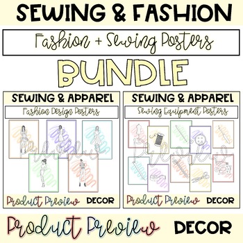 Preview of BUNDLE Fashion + Sewing Classroom Posters | Apparel & Design| FACS, FCS| Decor