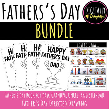 Preview of BUNDLE: Father's Day Books (4 Versions) and Father's Day Directed Drawing