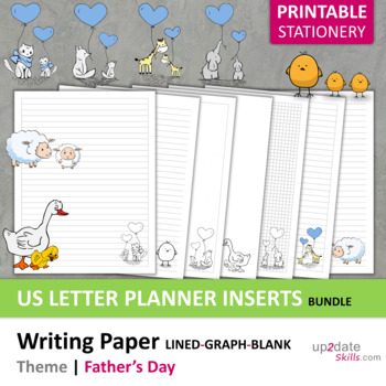 Preview of BUNDLE: Father's Day Writing Paper for Father's Day Crafts - US Letter