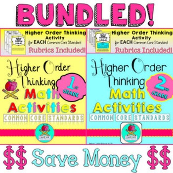 Preview of BUNDLE First & Second Grade Higher Order Thinking Math Activities Common Core