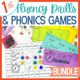 BUNDLE Fluency Decoding Strips + Game Puzzle 1st Grade | E
