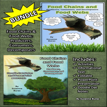 Preview of BUNDLE! Food Chains and Food Webs: Doodle Dat Notes, PowerPoint, Activities