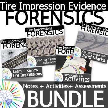 Preview of BUNDLE Forensics Tire Impression Evidence Unit - Notes, Activities, Test!