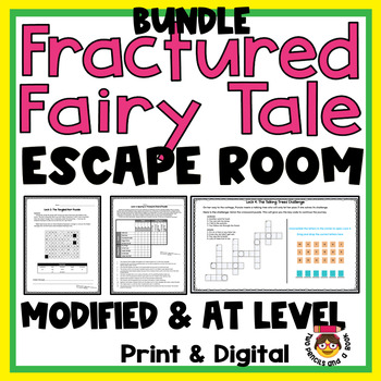 Preview of BUNDLE: Fractured Fairy Tale Escape Room - Modified & At Level