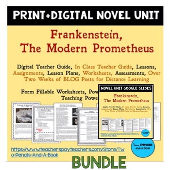 Preview of BUNDLE: Frankenstein Teaching Resources and Novel Unit Google, PDF, PPT