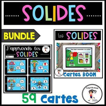 Preview of BUNDLE French 3D Shapes  BOOM Cards | Les solides Distance Learning