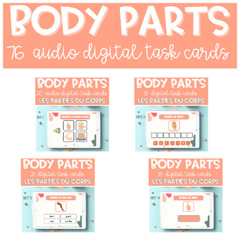 Preview of BUNDLE French BOOM CARDS Body Parts | Parties du corps avec audio