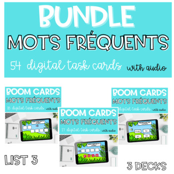 Preview of BUNDLE French Sight words BOOM CARDS | Mots fréquents 1re 2e année LIST 3
