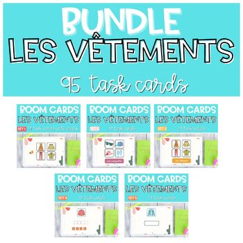Preview of BUNDLE French Clothes Clothing BOOM CARDS Les vêtements