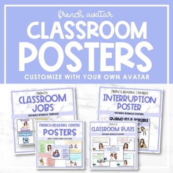 Preview of *BUNDLE* Editable French Classroom Posters